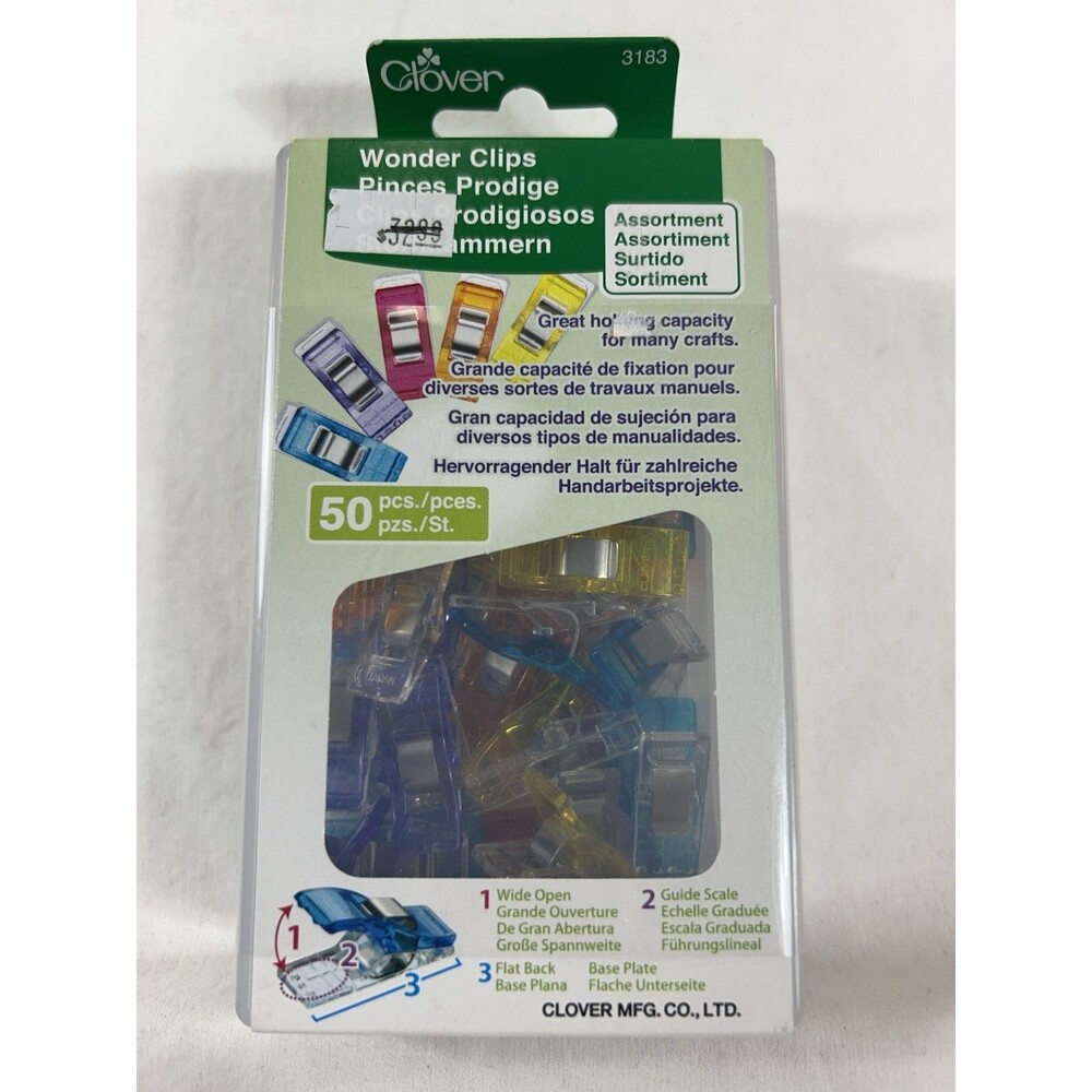 Clover Wonder Clips Assortment 50 Pcs Sewing Quilting Craft Clips